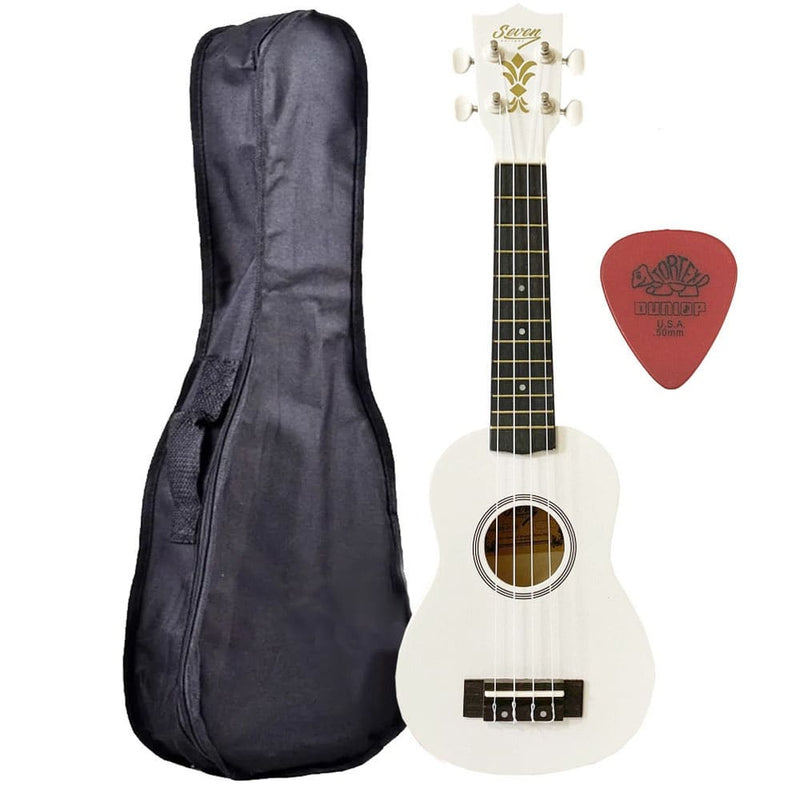 Ukulele Seven Soprano Suk-07 Wh Branco + Capa