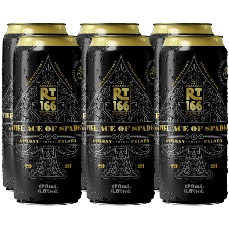 Kit 6x Cerveja Artesanal RT166 German Pilsen The Ace of Spades 473ml Lata