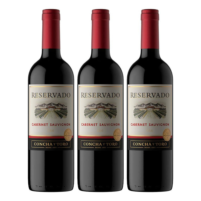 Kit 3x Vinho Chileno Reservado Cabernet Sauvignon