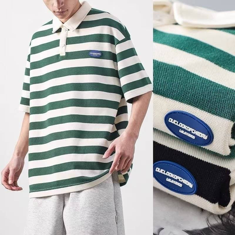 Camisa Polo Ouclo Stripe Listras Verde