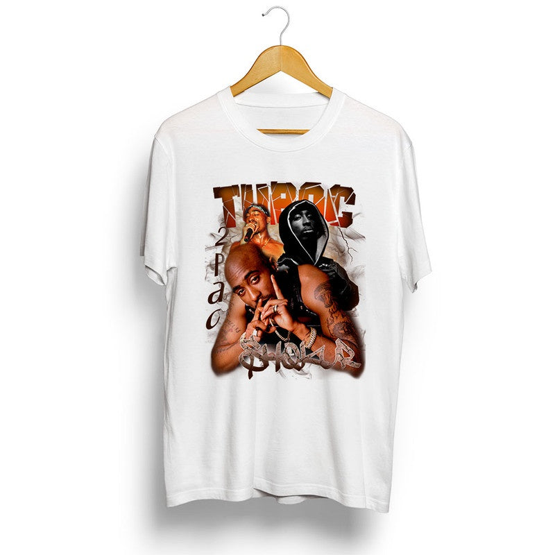 Camiseta Tupac Shakur Hood Branco