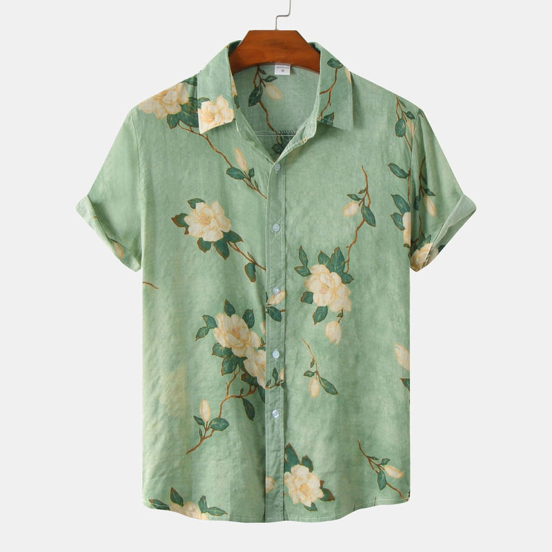 Camisa Manster Floral Summer - Vered/Cáqui/Vermelho/Amarelo