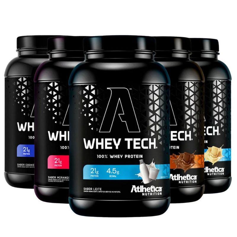 Whey Tech Pote Proteína Concentrada 900g Diversos Sabores Atlhetica