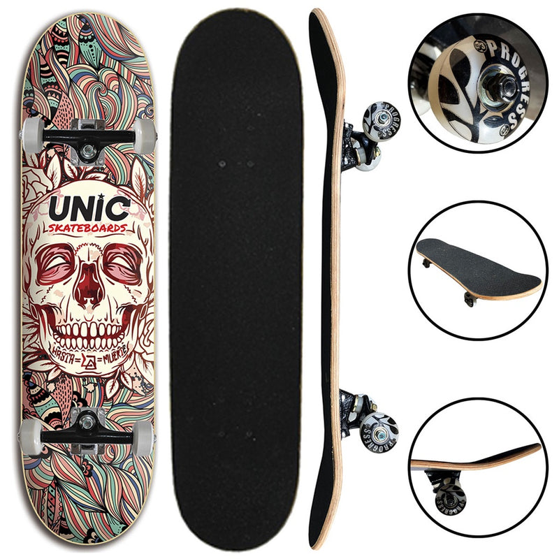 Skate Completo Unic Skateboard Caveira