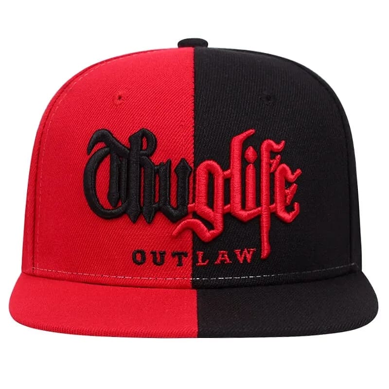 SNAPBACK OUT LAW COLEÇÃO THUG LIFE VERMELHO C/ PRETO