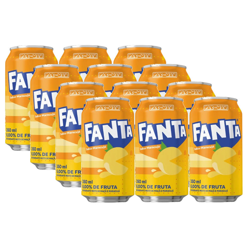 Kit 12x Fanta Sabor Maracujá Lata 350ml