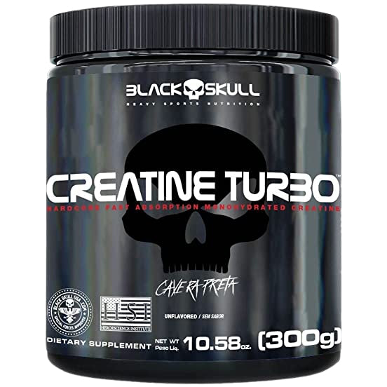 Creatina Monohidratada Creatine Turbo 300g Black Skull