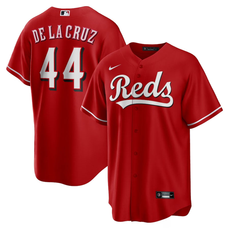 Camisa MLB Cincinnati Reds - C/ (De la Cruz 44) e S/ Número e Nome - Vermelho