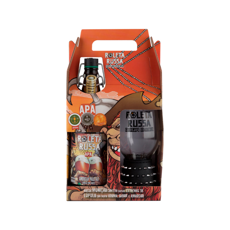 Kit Cerveja Artesanal Roleta Russa Apa 500ml + Copo