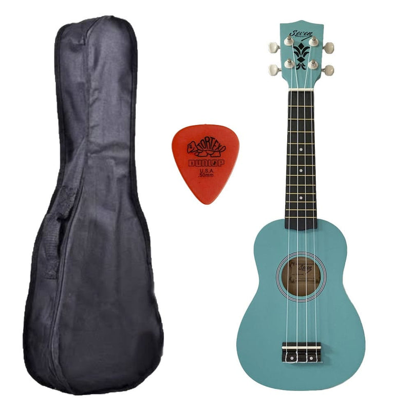 Ukulele Seven Soprano Suk-07 MG Turquesa + Capa