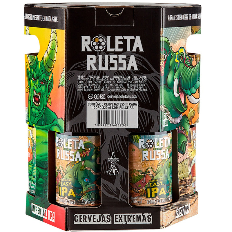 Kit Roleta Russa - 6 Cervejas 355 mL + Copo 320mL