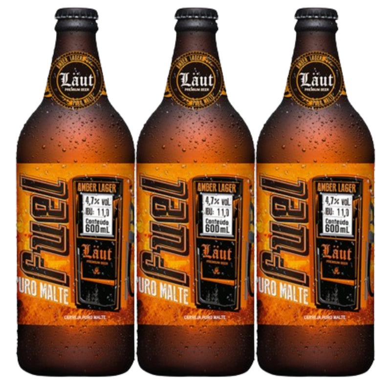 Kit 3 Cervejas Artesanais Läut Fuel Premium Beer Puro Malte 600ml