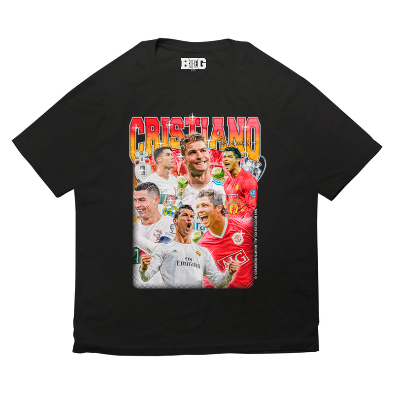 Camiseta Bootleg CO. Cristiano Ronaldo CR7 - Preto