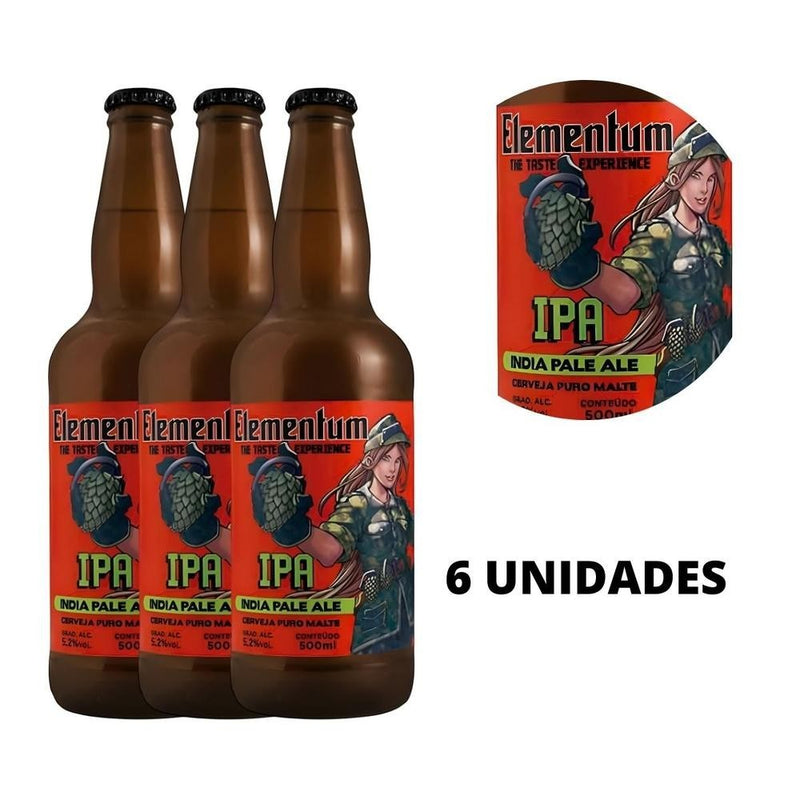 Kit 6x Cervejas Elementum IPA HOP Revolutim 500ml