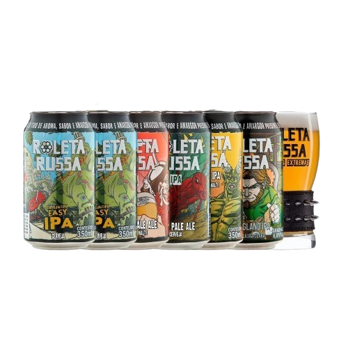 Kit 6x Cerveja Roleta Russ 360ml + Copo Oficial