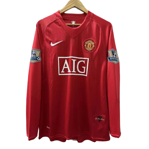 Camisa Manchester United 2007/08 C. Ronaldo 7 Manga Longa