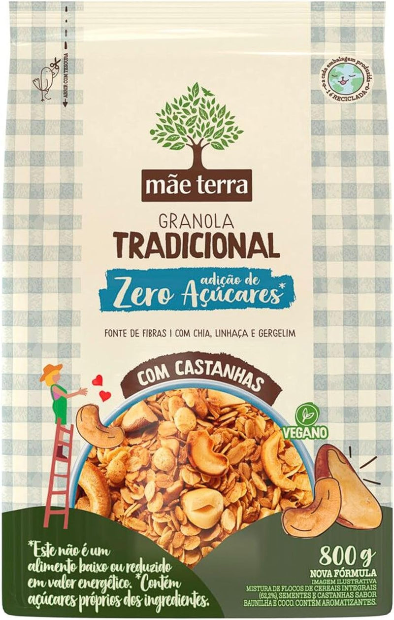 Granola Tradicional Zero Açúcares Mãe Terra 800g