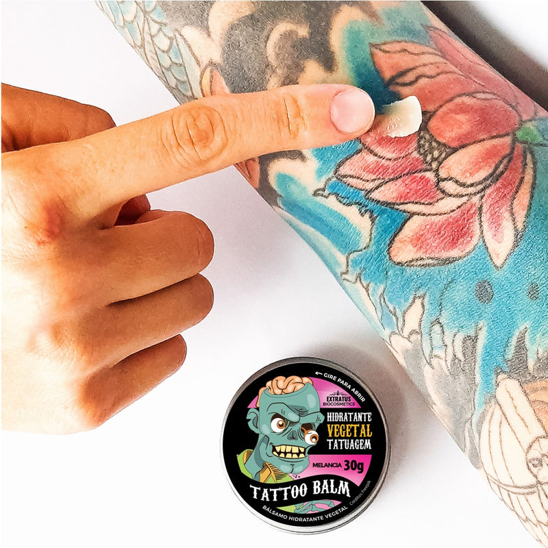 KIT 4x Pomadas Tattoo Balm Aftercare Hidratante 30g - Aloe Vera + Melancia + Tangerina + Menta Hortelã