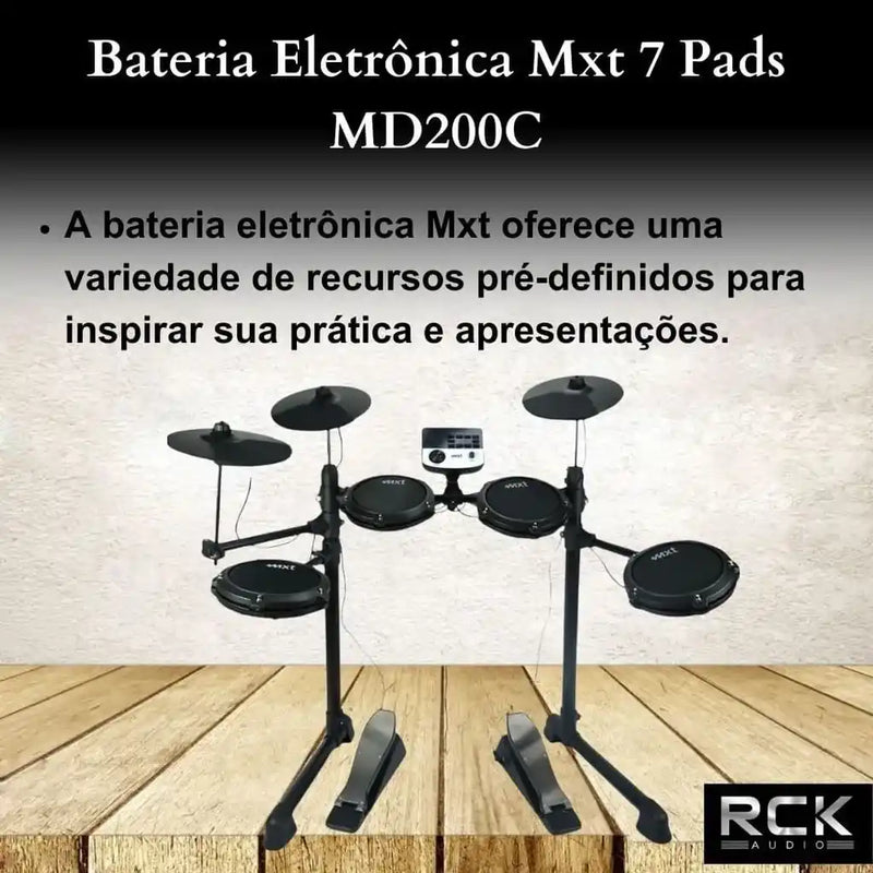 Bateria Eletrônica MXT 7 Pads MD200C