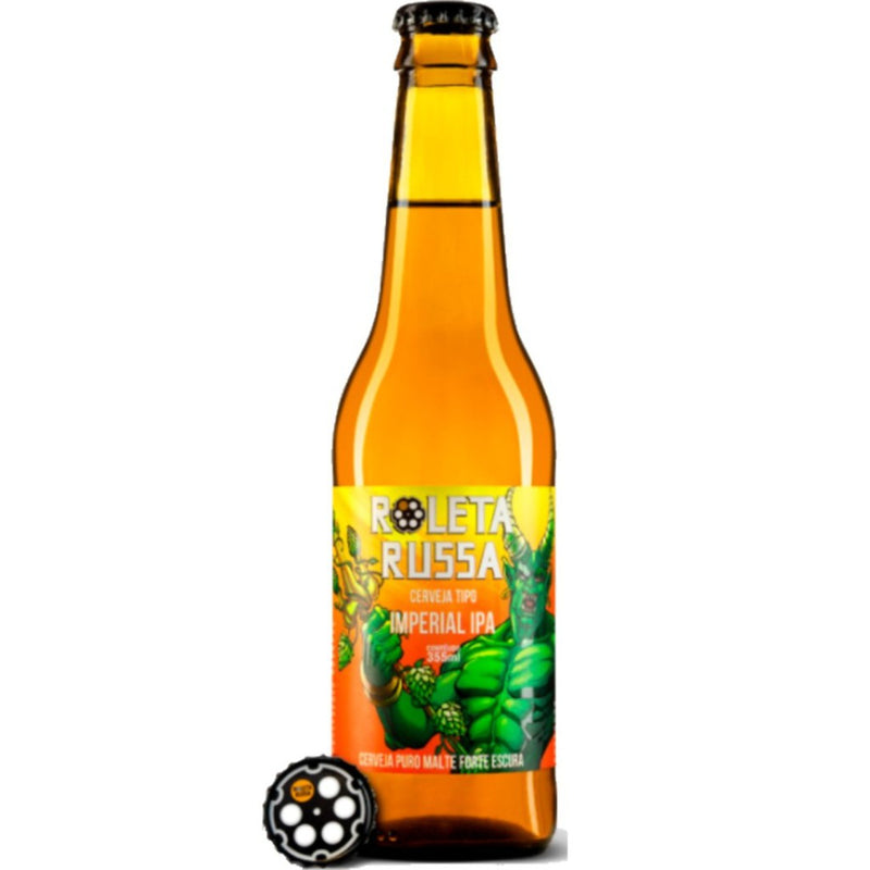 Kit Cerveja Roleta Russa Imperial IPA Longneck 355ml + Copo Bracelete 300ml