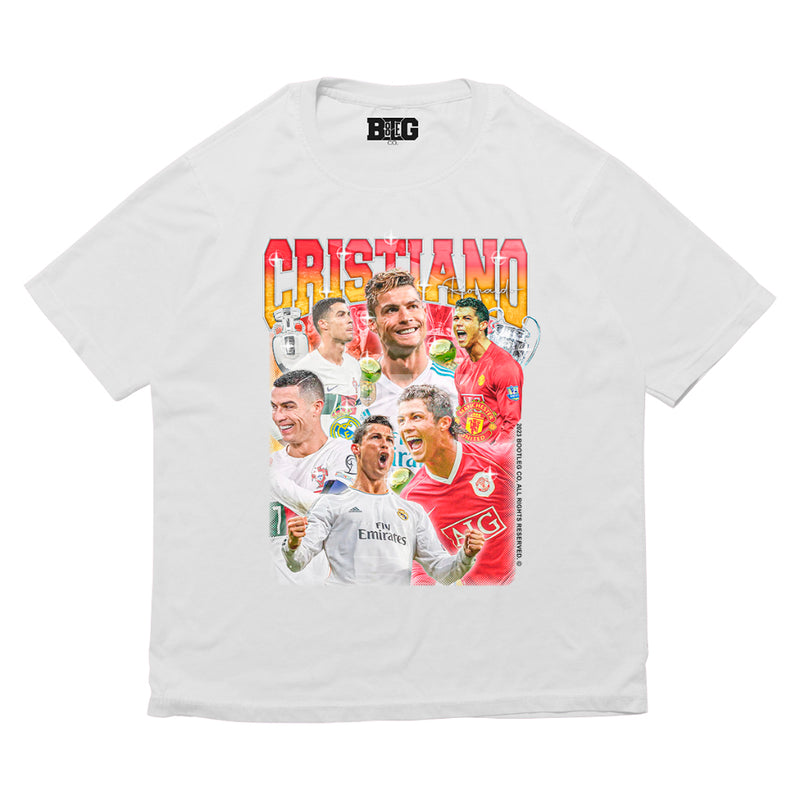 Camiseta Bootleg CO. Cristiano Ronaldo CR7 - Branco