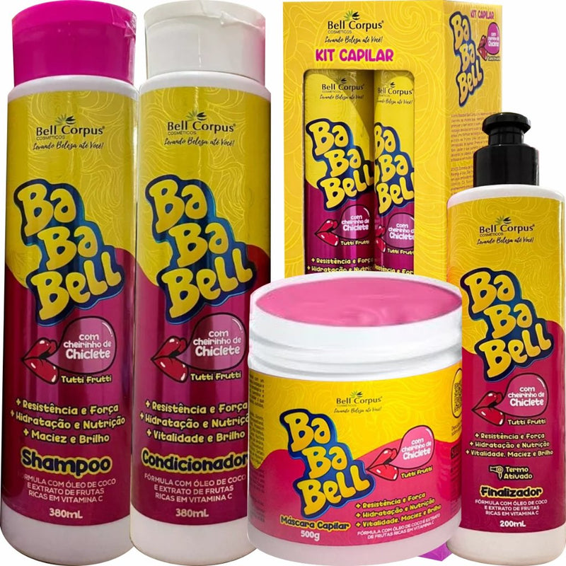 Kit Bababell Bell Corpus Hidratação de Cabelo Cheirinho de Chiclete Tutti Frutti