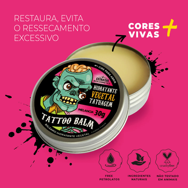 KIT Cuidado Pós-Tattoo Tattoo Balm Sabonete Líquido Vegetal 60g + Hidratante Melancia 30g