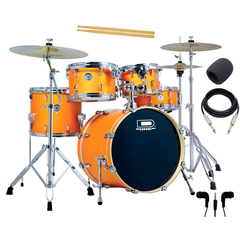 Bateria Acústica D One Rocket Dr20 Satin Sparkle Laranja