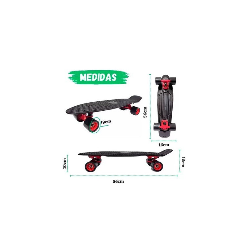 Mini Cruiser Juvenil DM Toys Preto