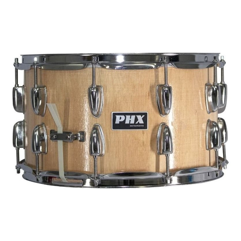 Caixa Bateria Phx 14x8 Madeira Cromado Pele Cristal Natural