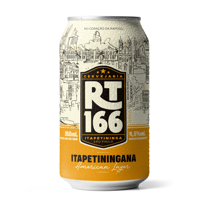 Kit 12x Cerveja Artesanal RT166 Itapetiningana American Lager 350ml Lata