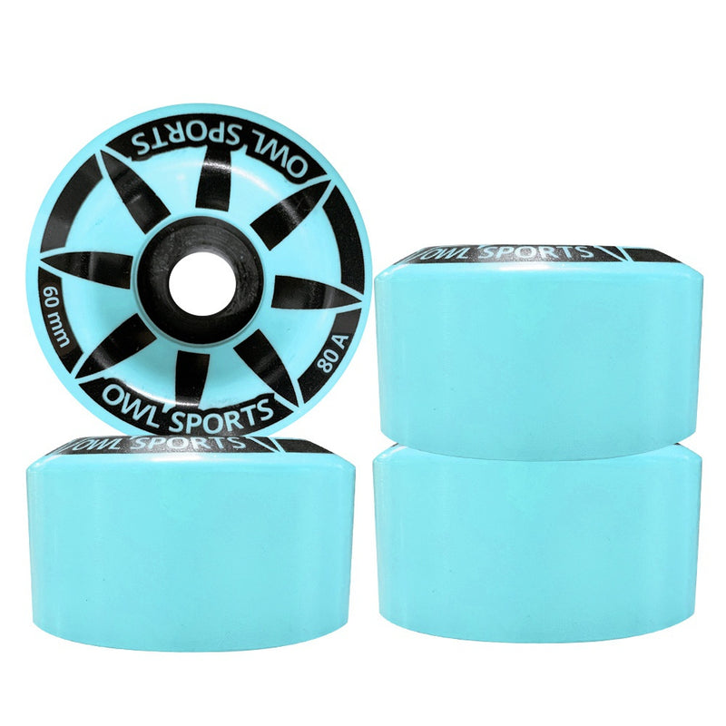 Rodas P/ Patins Quad OWL  Star 60 mm 80A (4 un.) Azul