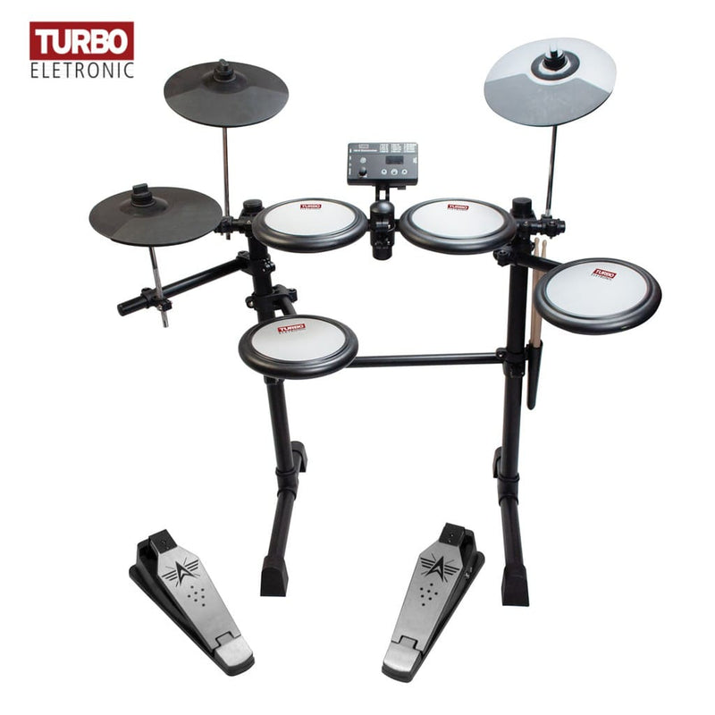 Bateria Eletrônica Turbo 7 Pad Tdx16 + Banco + Fone