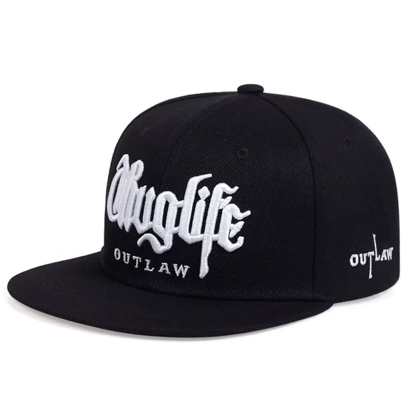 SNAPBACK OUT LAW COLEÇÃO THUG LIFE PRETO