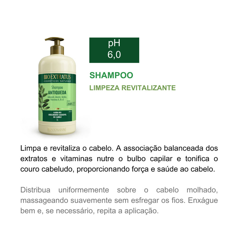 Shampoo Jaborandi Bio Extratus 1L Antiqueda e Crescimento