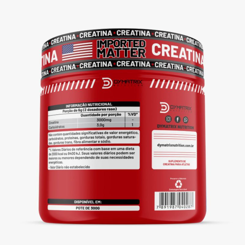 Creatina Monohidratada 300g Dymatrix 100% Pura