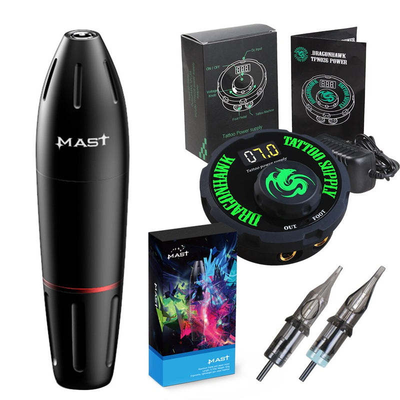 Máquina de Tatuagem Caneta Mast K2 Rotativa KIT COMPLETO