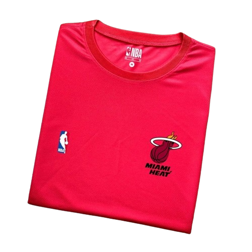 Camiseta Dry Fit Miami Heat - Branco/Azul/ Vermelho