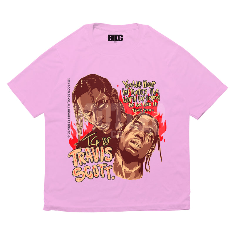 Camiseta Bootleg CO. Travis Scott Faces - Rosa