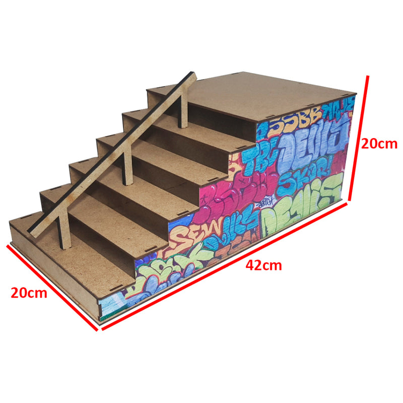 Pista Corrimão Degraus Fingerboard Madeira Mdf Adesivado