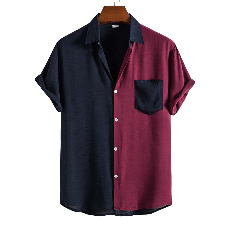 Camisa Manster Collar Marinho Vermelho