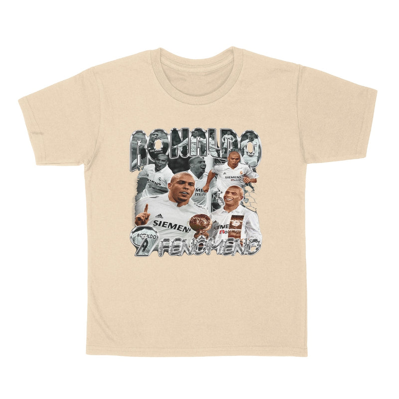 Camiseta Ronaldo Fenômeno - Preto/Branco/Bege