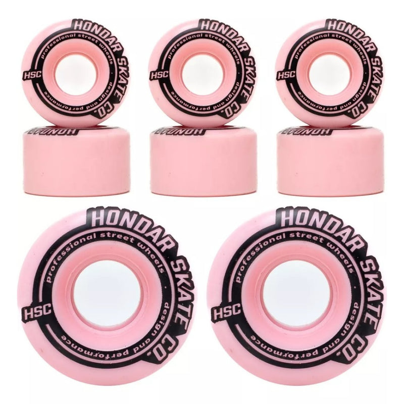 KIT 8 Rodas Patins Quad Retrô 54mm Hondar + 16 Rolamentos Abec 15