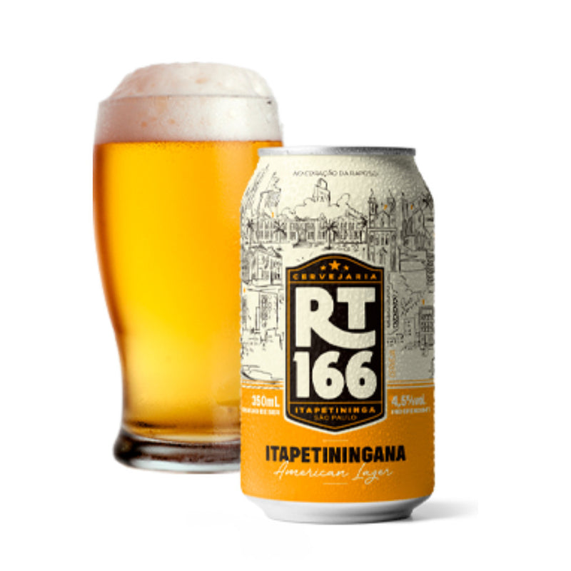 Kit 12x Cerveja Artesanal RT166 Itapetiningana American Lager 350ml Lata