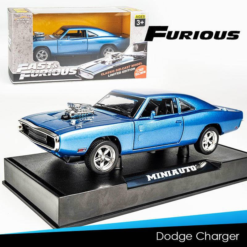 Miniatura Carro Velozes e Furiosos Dodge Charger Azul