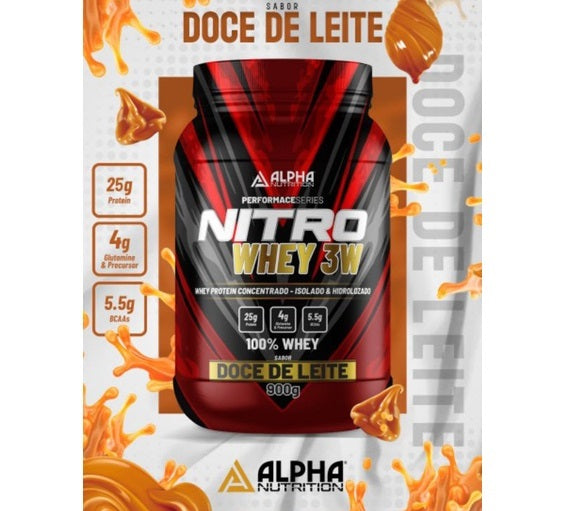 Whey Protein Nitro 3W 907g Alpha Nutrition Doce de Leite