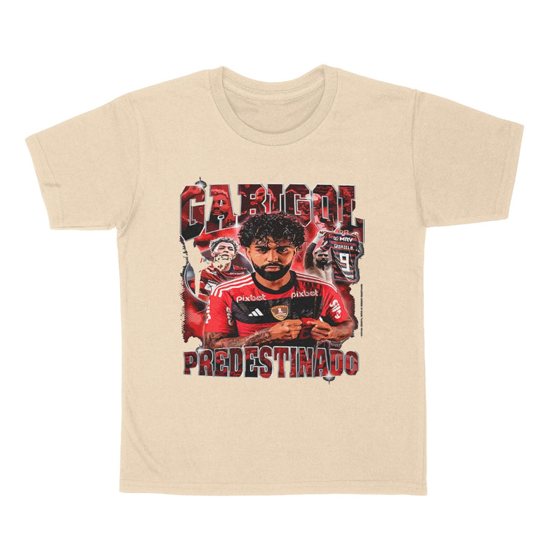 Camiseta Gabigol Predestinado - Preto/Branco/Bege