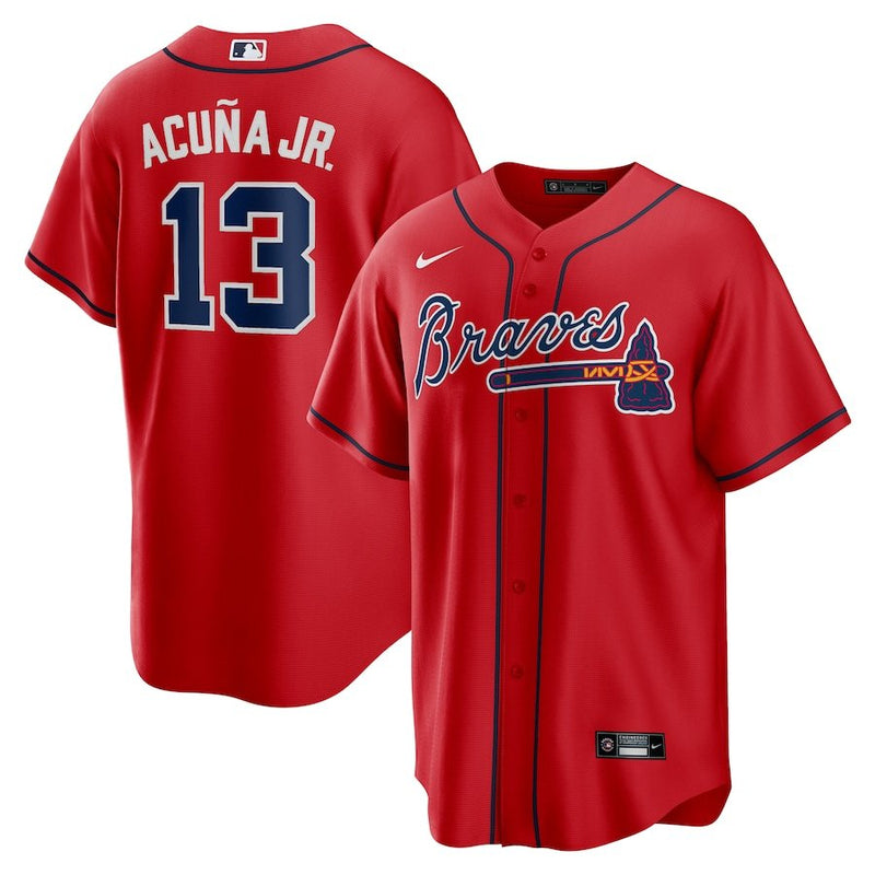 Camisa MLB Atlanta Braves - Acuña Jr. 13 - Vermelho