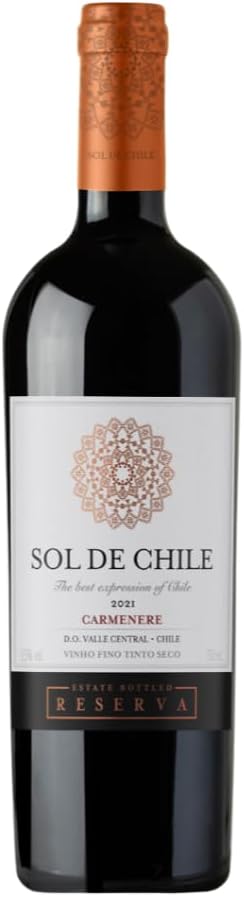 Vinho Fino Tinto Chileno Sol de Chile Reserva Carmenere 750ml