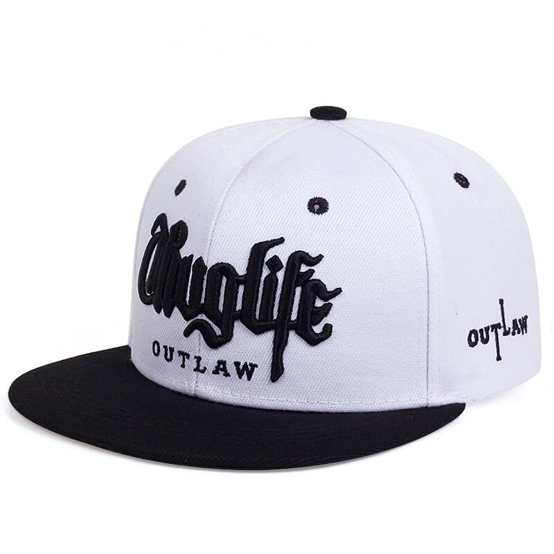 SNAPBACK OUT LAW COLEÇÃO THUG LIFE BRANCO